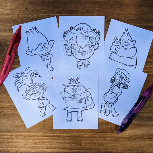 Trollz Coloring Cards Pack