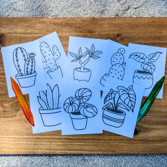 Plants Coloring Cards Pack