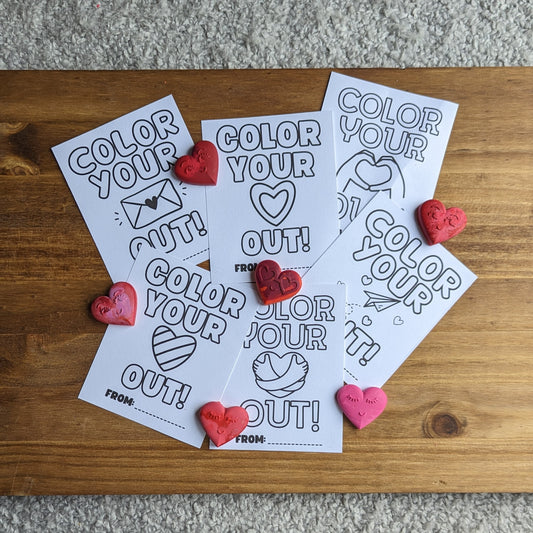 Valentine's Coloring Cards with Crayon